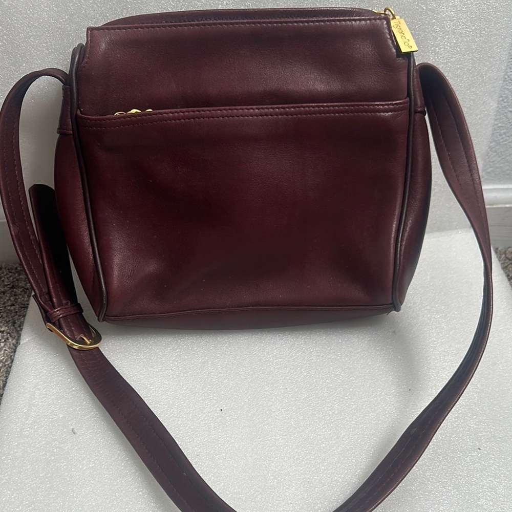 Tignanello Burgundy Leather Crossbody Bag